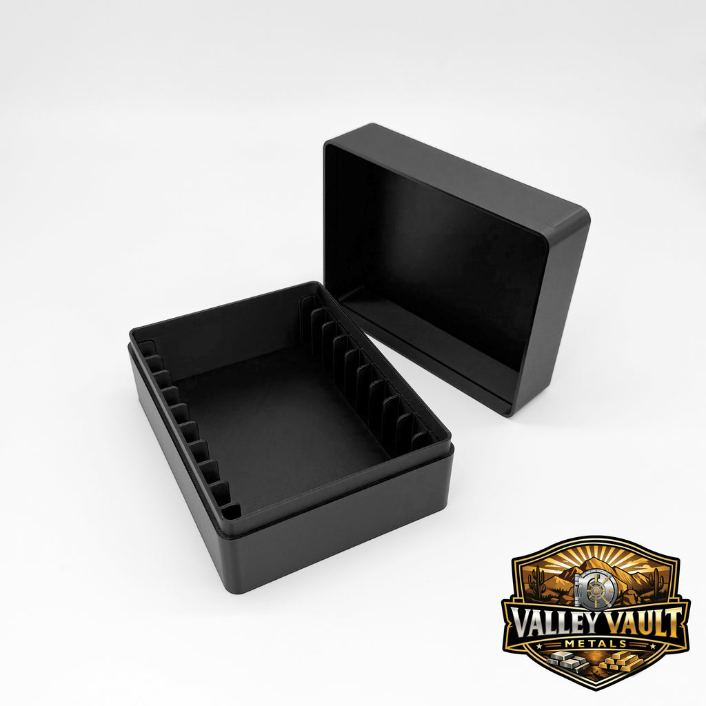 10 oz Silver Bar Capsule Storage Box - Holds 10 Bars with or without Air Tight capsule
