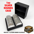 1 oz Silver Rounds in Capsules Storage Box - Holds 26