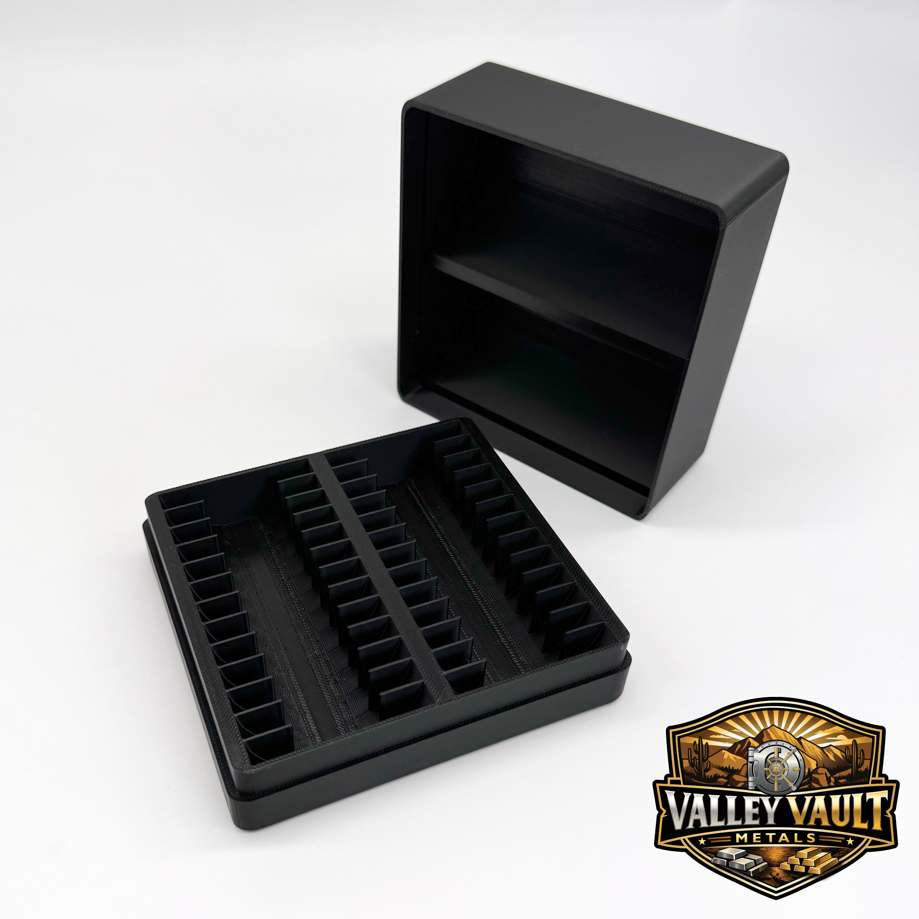 1 oz Silver Rounds in Capsules Storage Box - Holds 26
