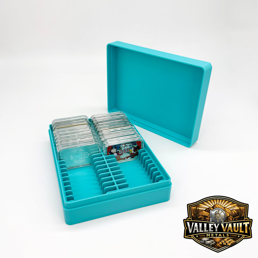 1 oz Silver Bars in Capsules Storage Box - Holds 40 Bars