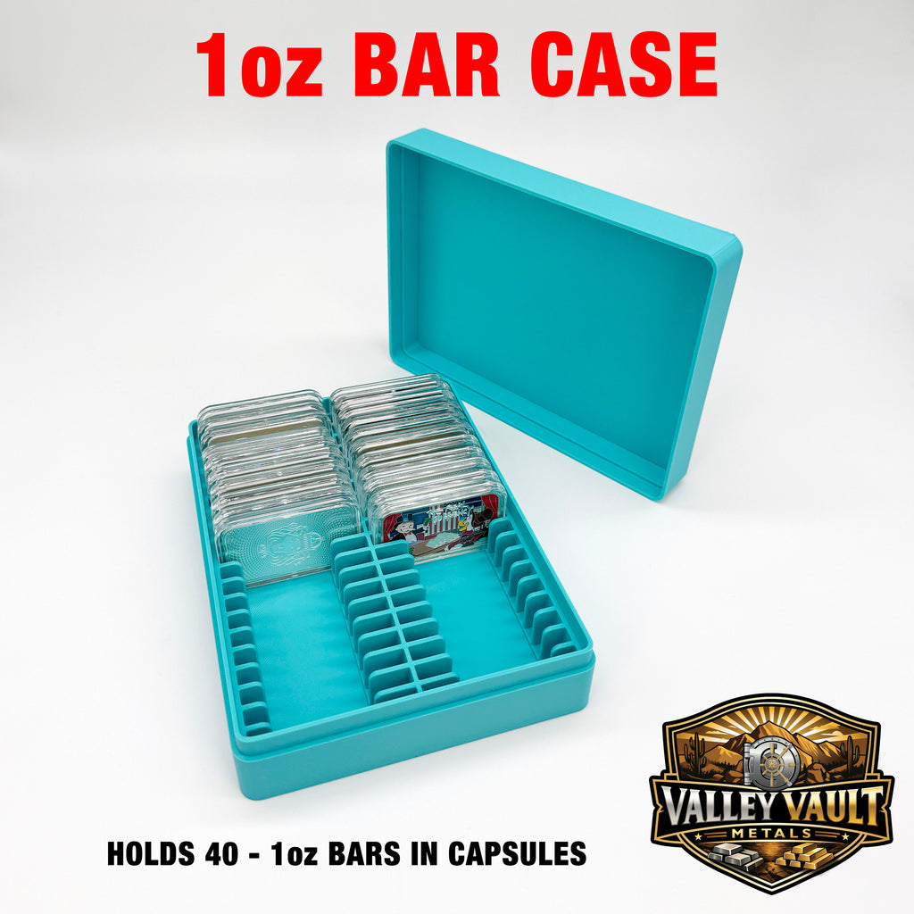 1 oz Silver Bars in Capsules Storage Box - Holds 40 Bars