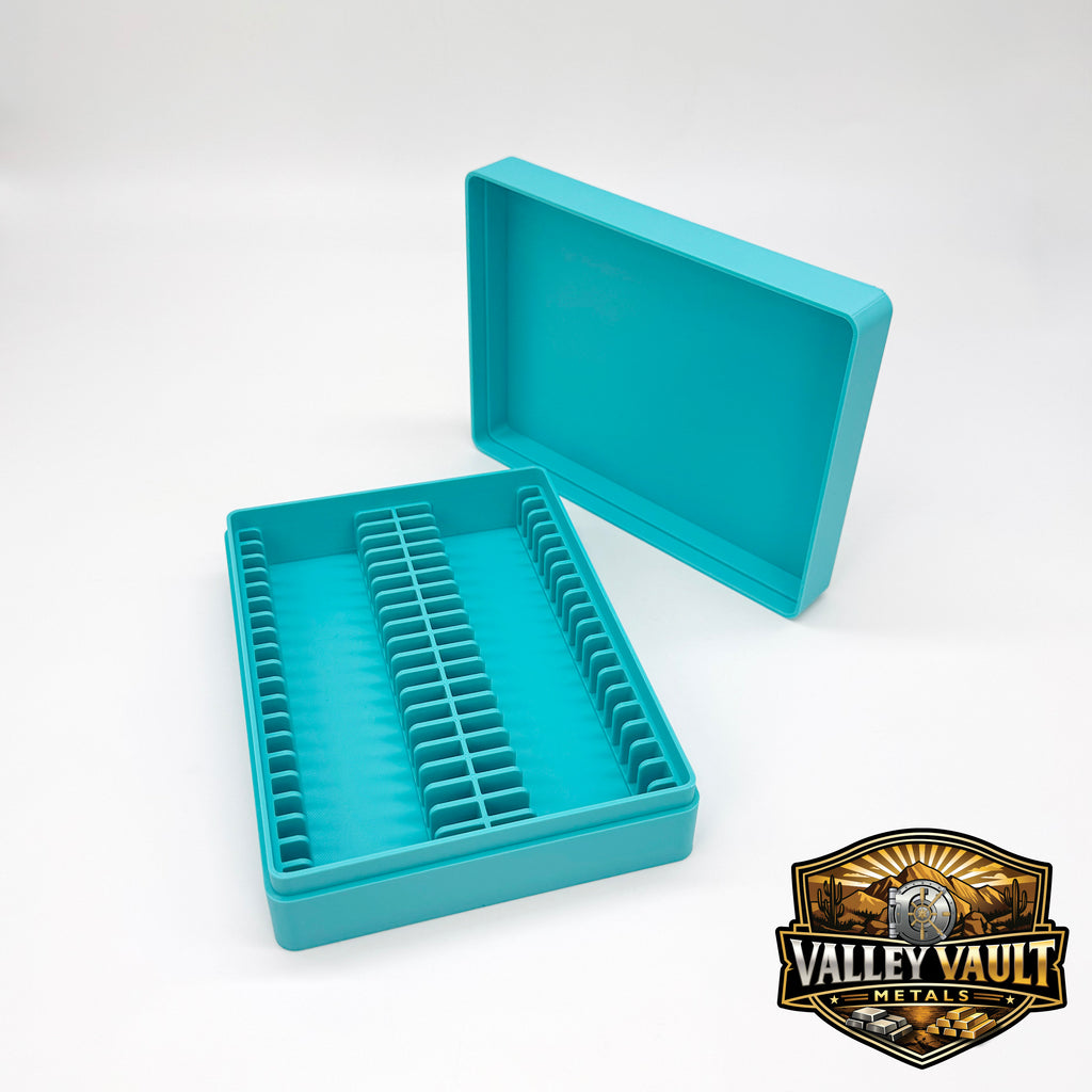 1 oz Silver Bars in Capsules Storage Box - Holds 40 Bars