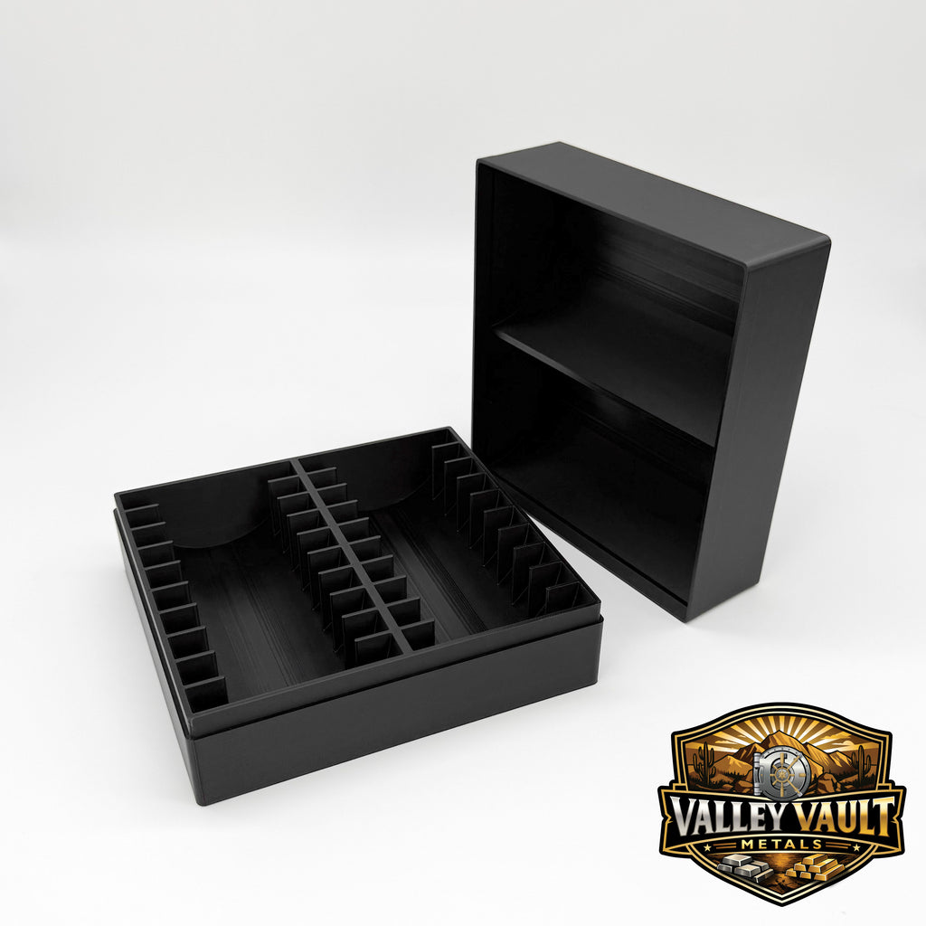 5oz Silver Rounds in Air Tight Capsules Storage Box - Holds 20